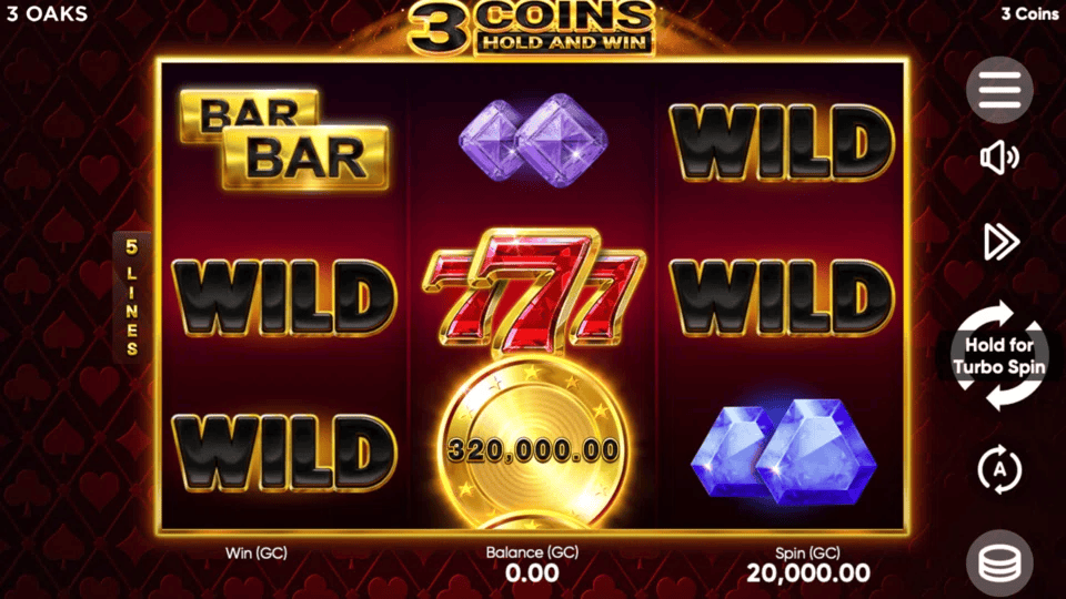 3 Coins Hold and Win 3 Slot Reels