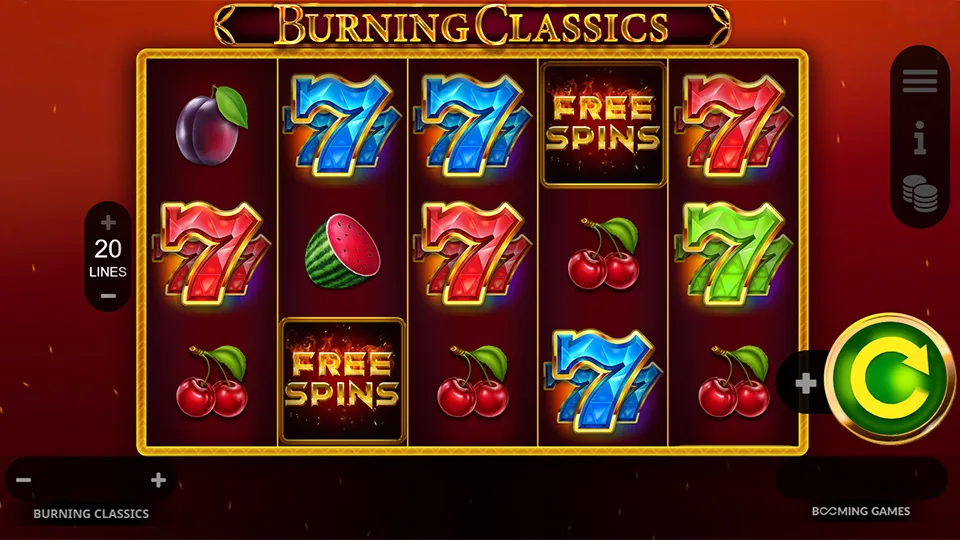 Free spins symbol in Burning Classics slot game