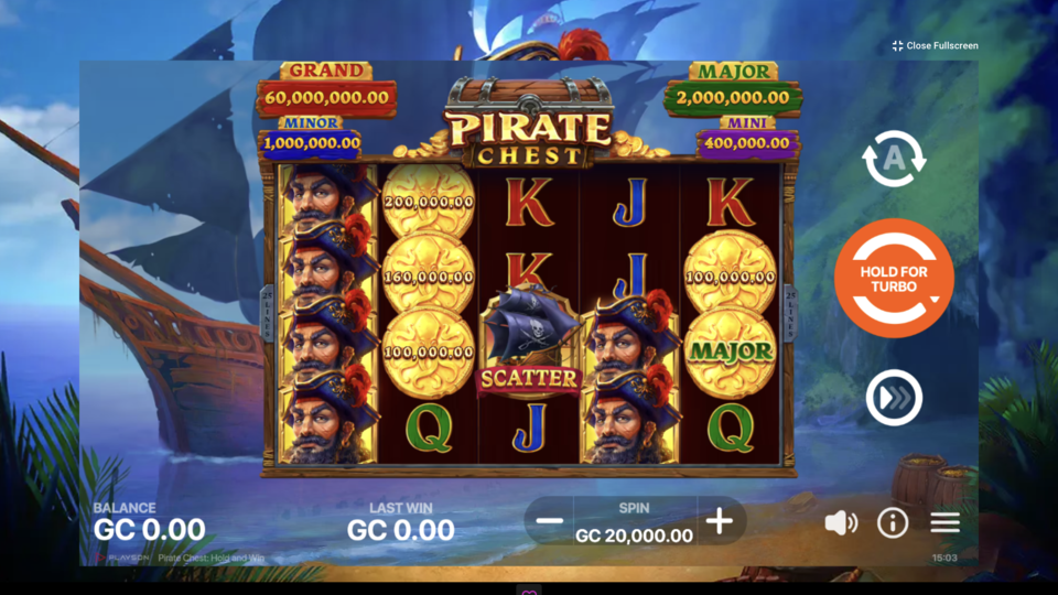 Treasure Chest feature in Pirate Chest: Hold and Win slot